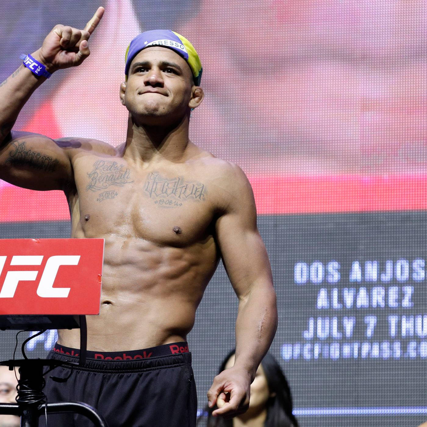 Gilbert Burns, UFC fighter, colorful cap, HD Desktop Wallpaper