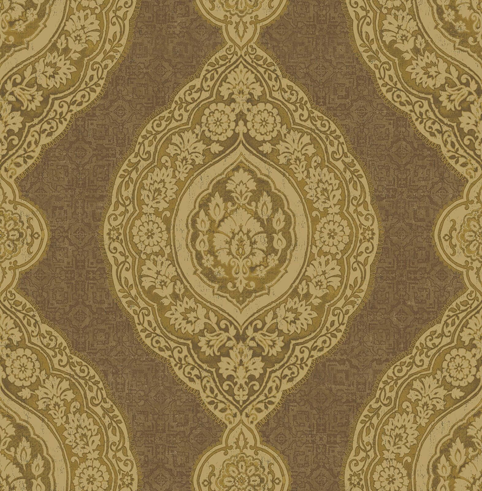 gilded, damask, gold floral motifs, HD Phone Wallpaper