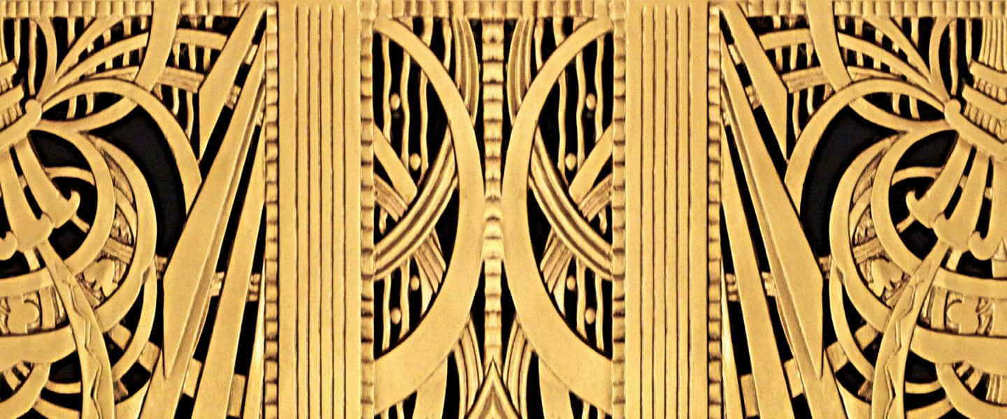 Gilded, Golden art deco patterns, bold geometric swirls, HD Desktop Wallpaper