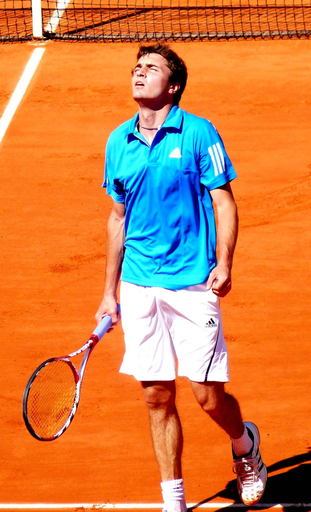 Gilles Simon, blue shirt, white shorts, Full HD Phone Wallpaper