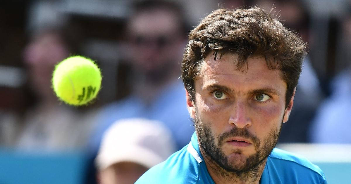 Gilles Simon, tennis ball, bright yellow, SD Desktop Wallpaper