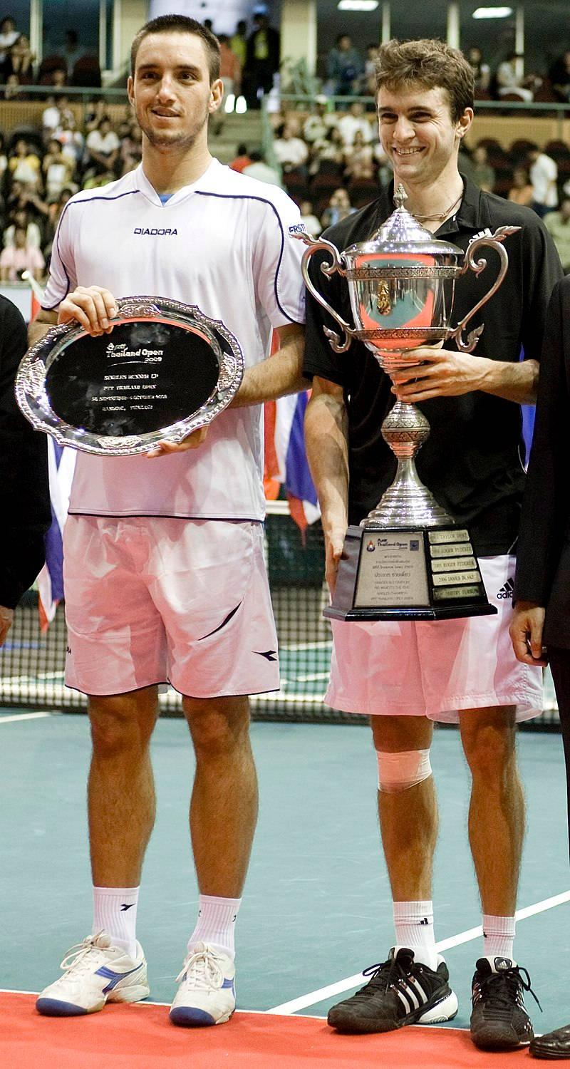 Gilles Simon, trophies, silver platter, HD Phone Wallpaper