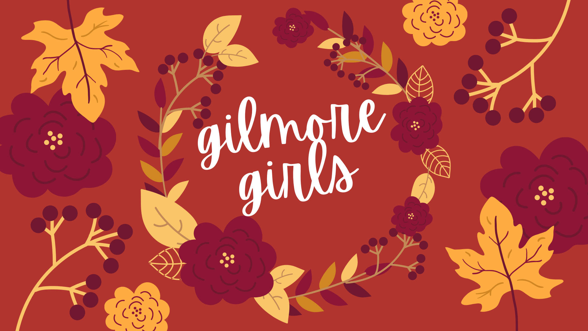 Gilmore Girls, autumn-themed floral wreath, burgundy, Full HD Desktop Wallpaper