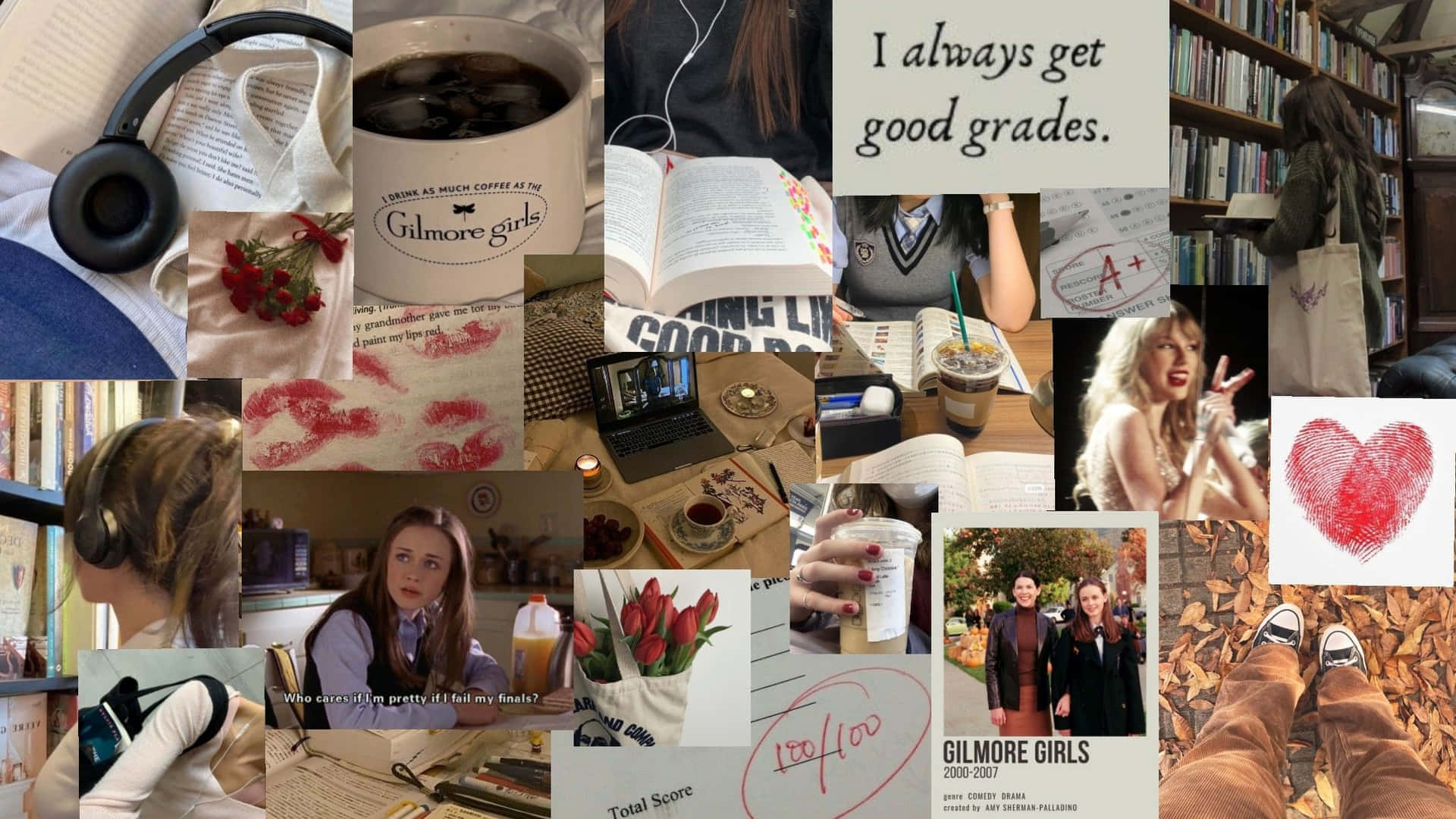 Gilmore Girls, coffee mugs, books, Full HD Desktop Wallpaper