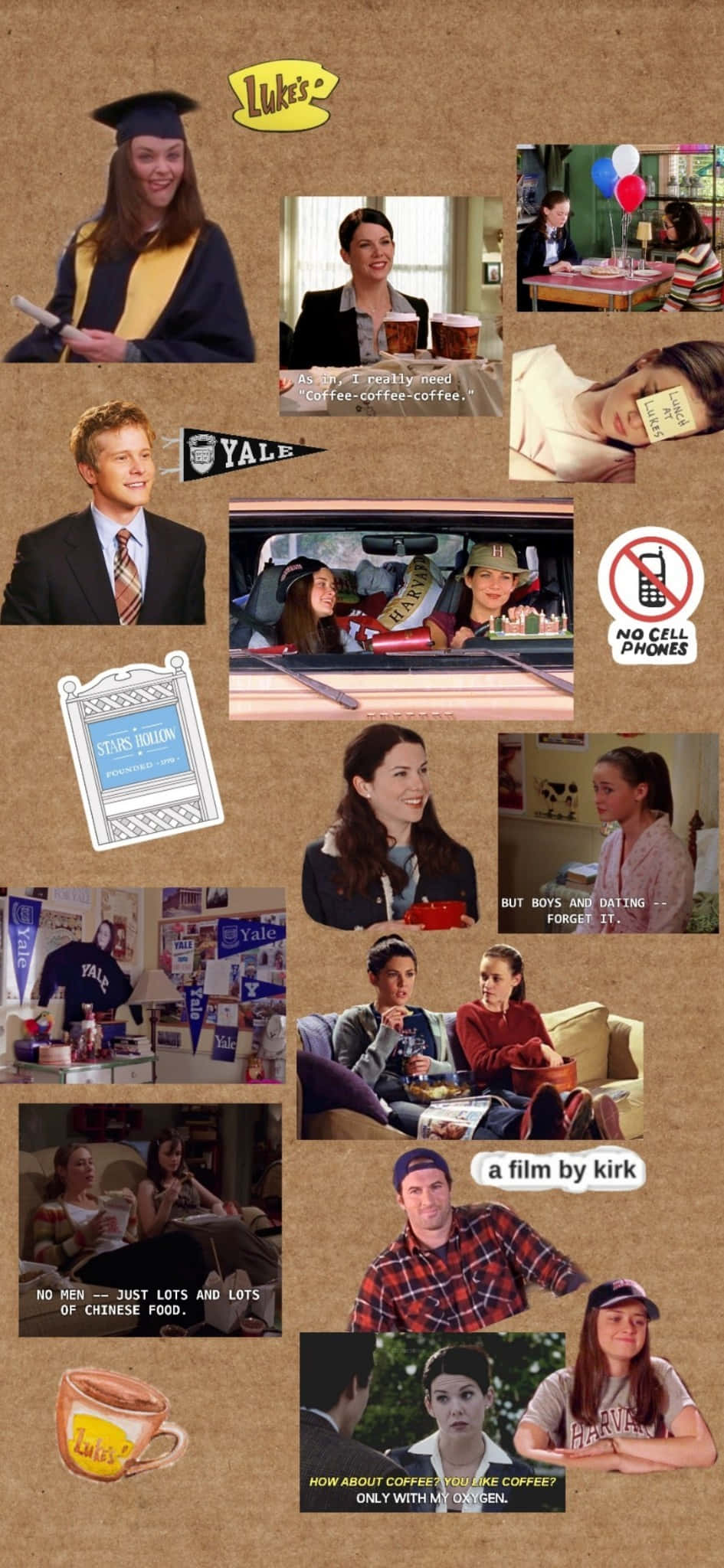 Gilmore Girls, graduation caps, coffee shops, Full HD Phone Wallpaper