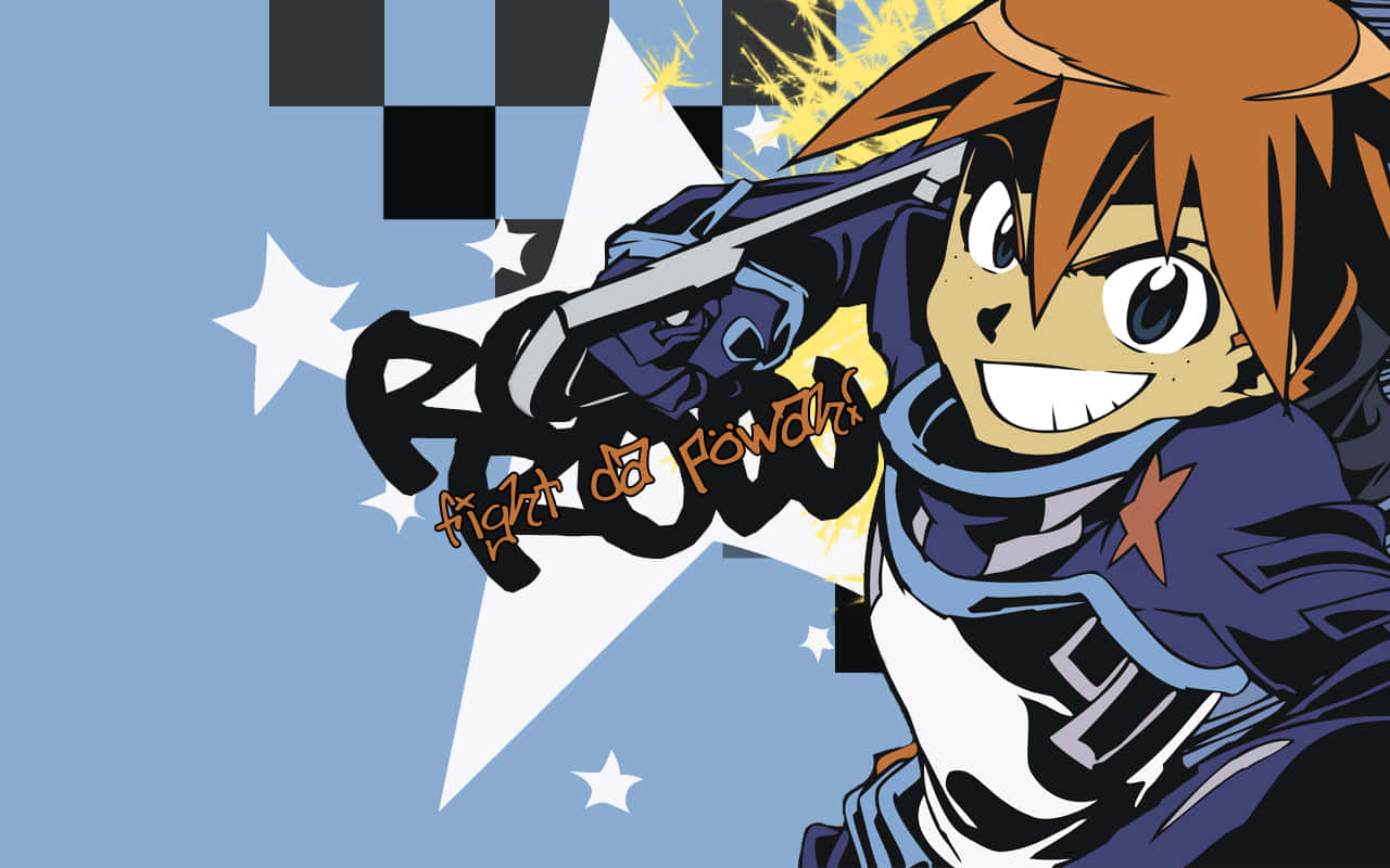 Gimmy Adai, orange hair, blue outfit, HD Desktop Wallpaper