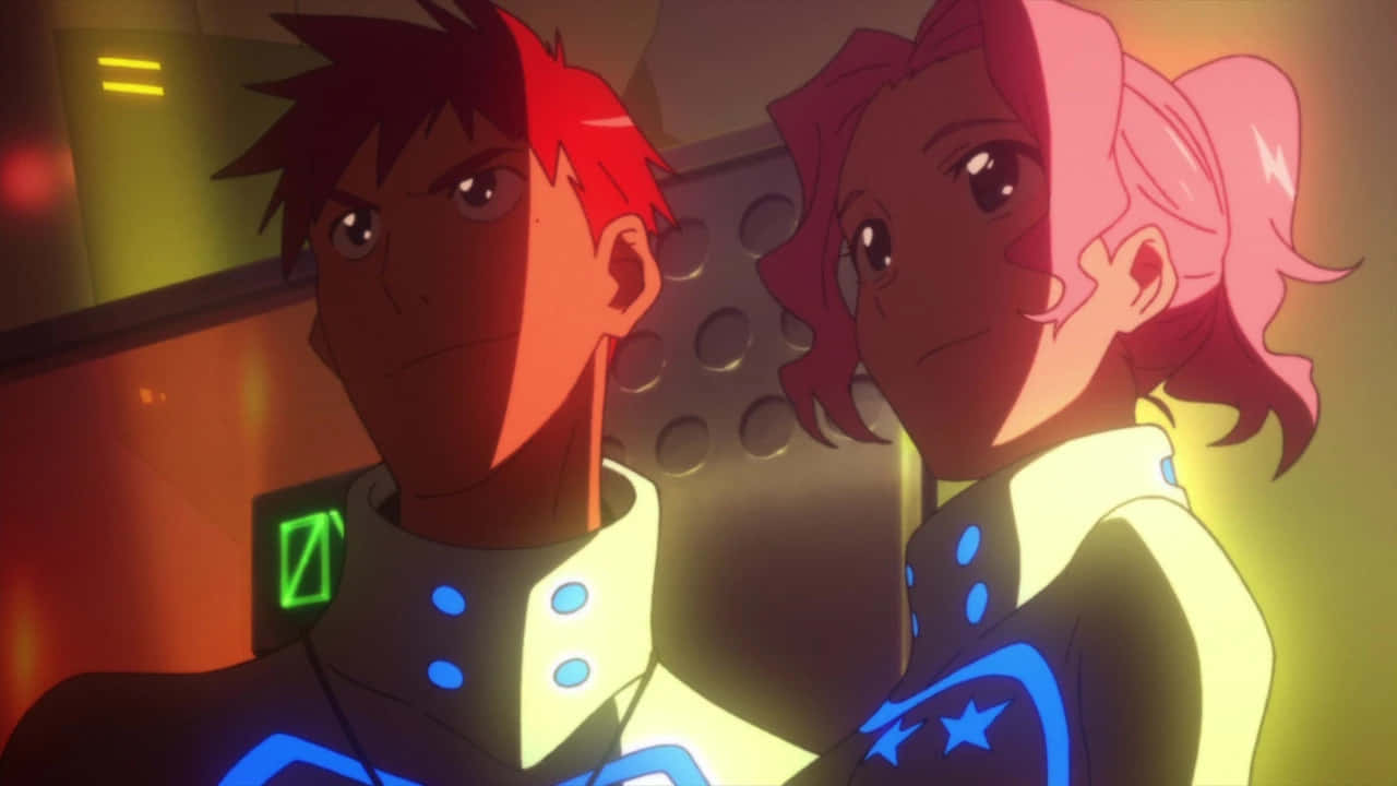 Gimmy Adai, sunset, futuristic uniforms, HD Desktop Wallpaper