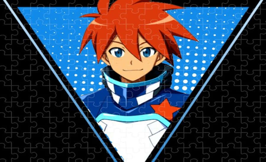 Gimmy Adai, spiky red hair, blue eyes, SD Desktop Wallpaper