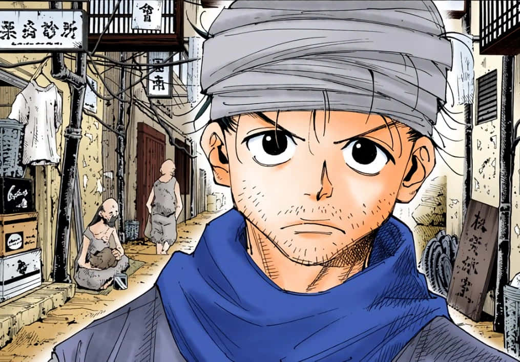 Ging Freecss, head wrap, blue scarf, SD Desktop Wallpaper