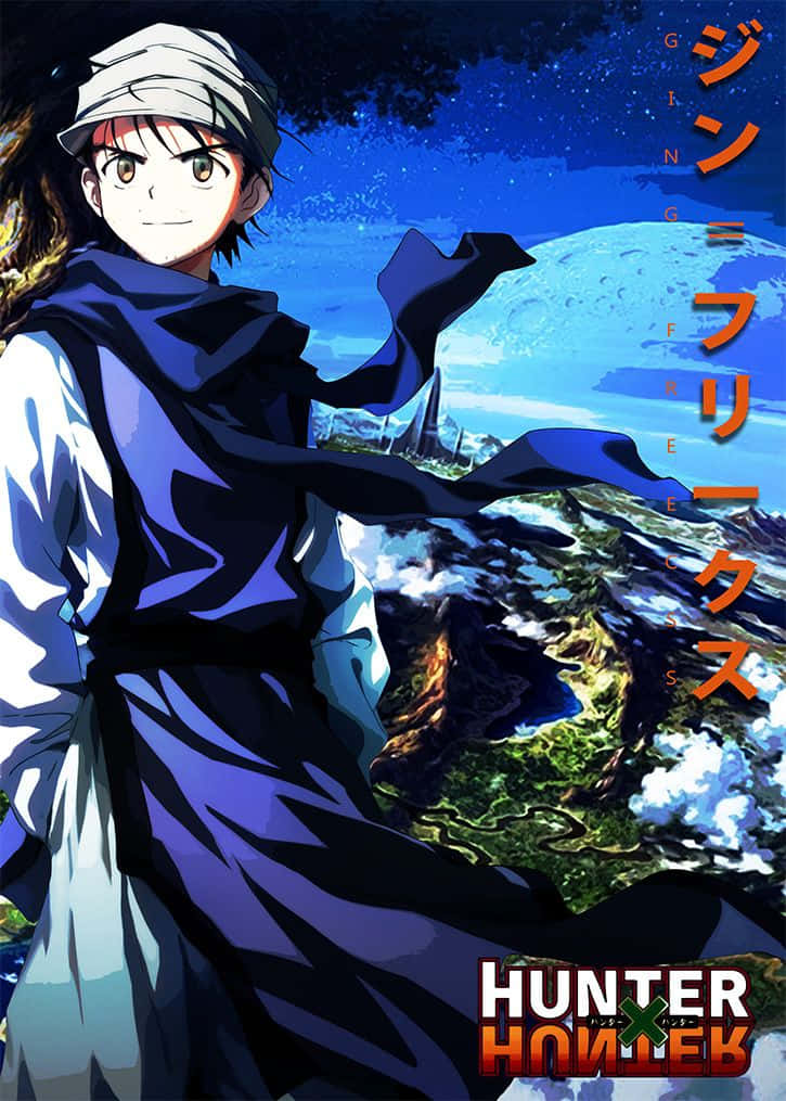 Ging Freecss, white cap, blue cloak, SD Phone Wallpaper