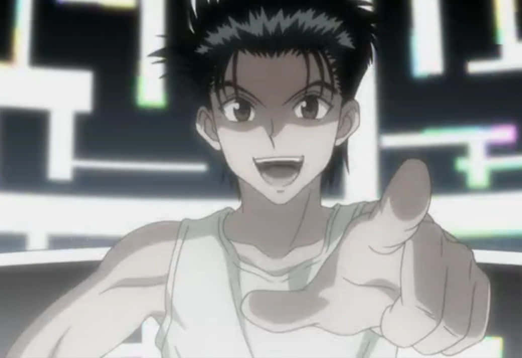 Ging Freecss, spiky hair, thumbs up, SD Desktop Wallpaper