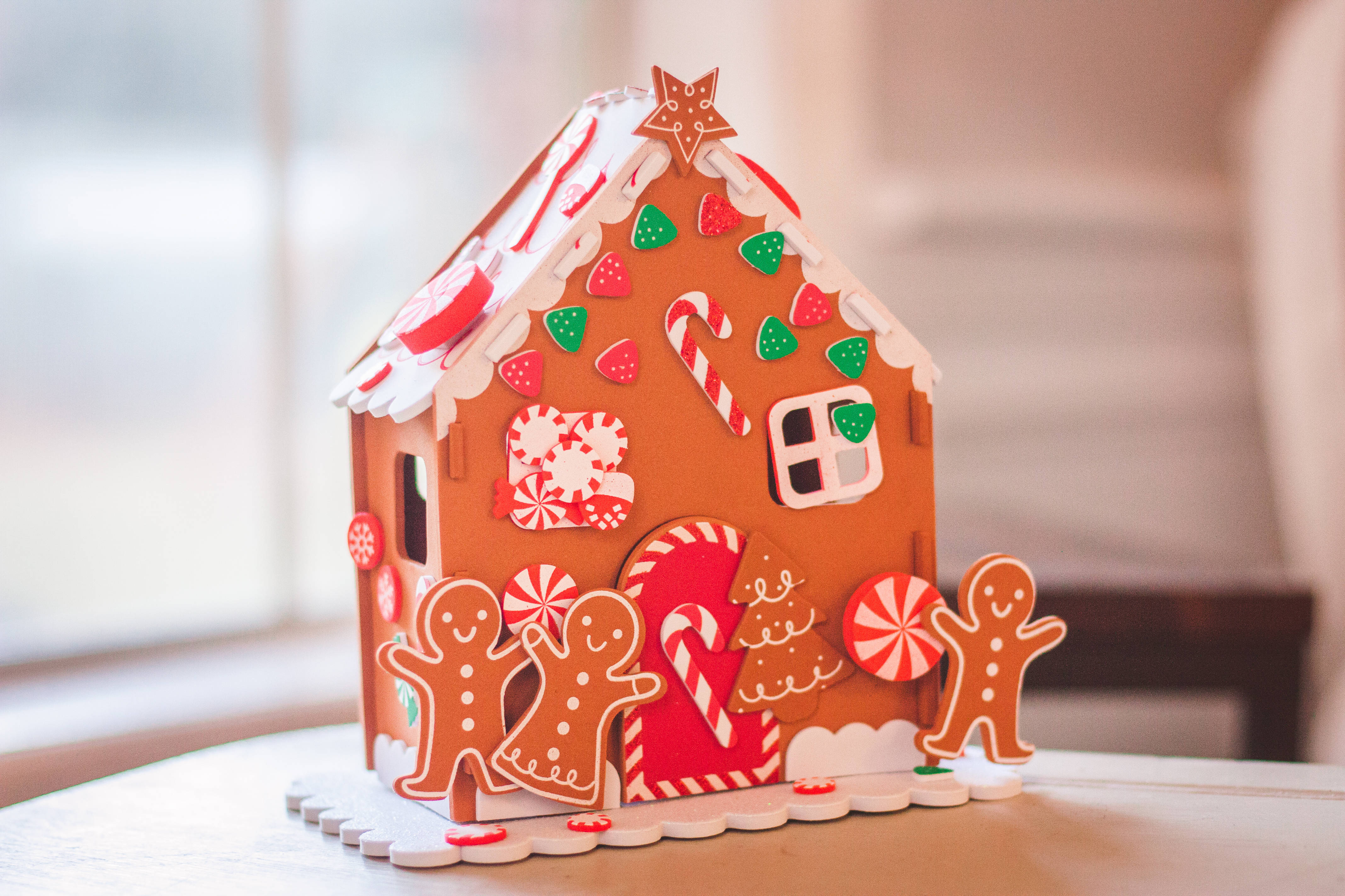 gingerbread house prototype, candy canes, gumdrop accents, 4K Desktop Wallpaper