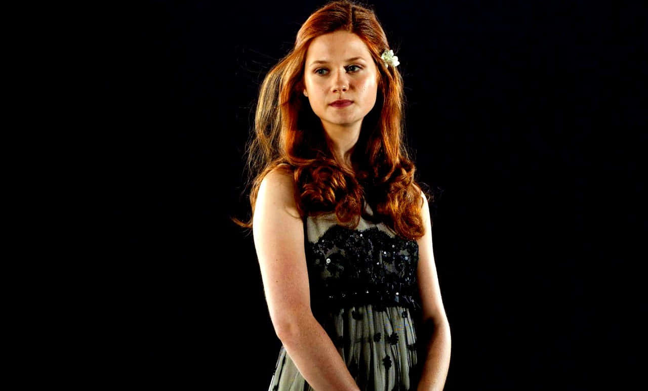 Ginny Weasley, long red hair, black dress, HD Desktop Wallpaper