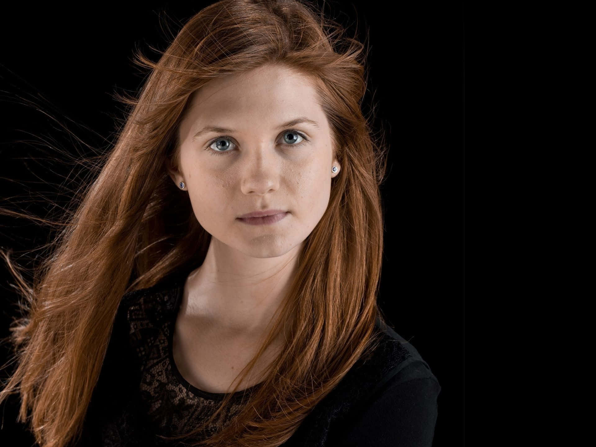 Ginny Weasley, fiery red hair, piercing blue eyes, Full HD Desktop Wallpaper