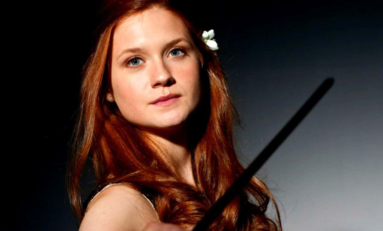 Ginny Weasley, red hair, white flower in her hair, HD Desktop Wallpaper