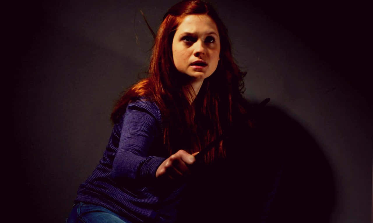 Ginny Weasley, red hair, wand, HD Desktop Wallpaper