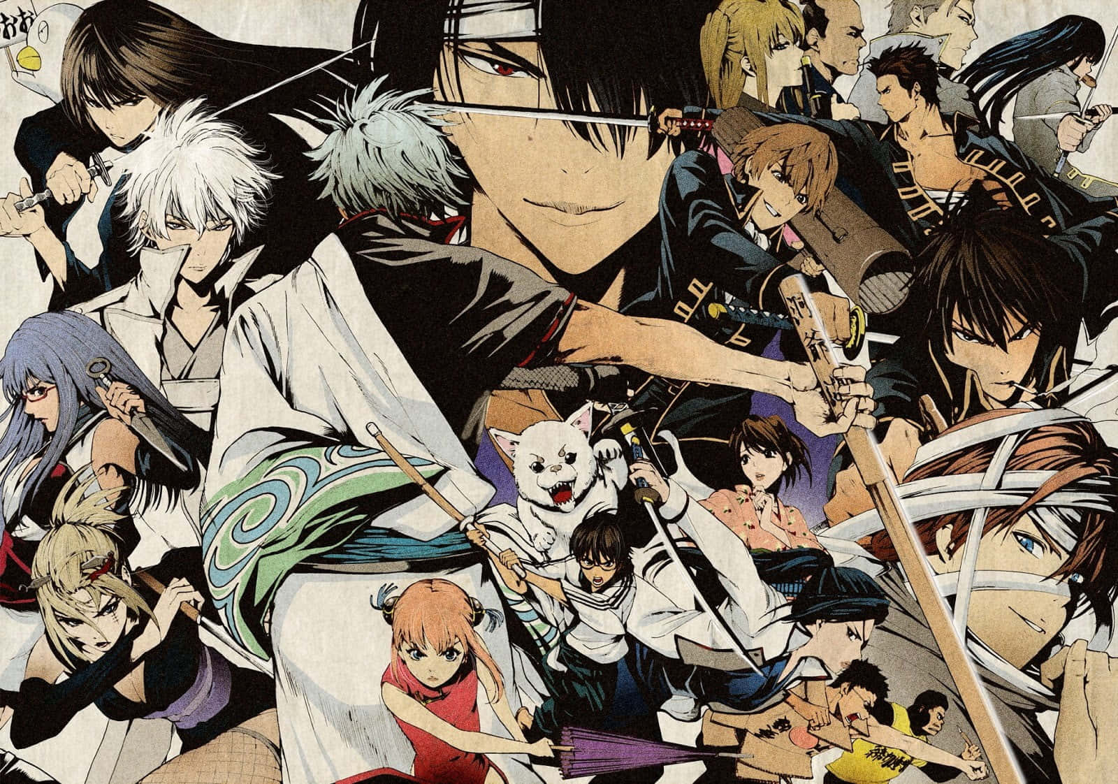 Gintama, samurai warriors, mythical creatures, HD Desktop Wallpaper