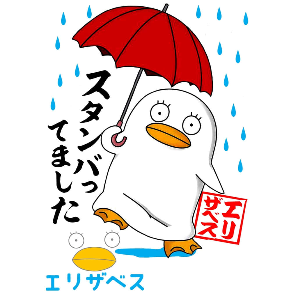 Gintama Elizabeth, rainy day, cartoon penguin, SD Desktop Wallpaper