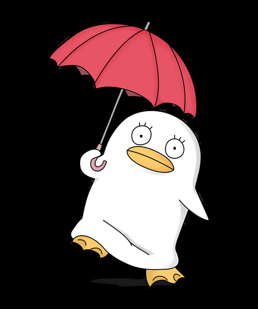 Gintama Elizabeth, red umbrella, cartoon penguin, SD Phone Wallpaper
