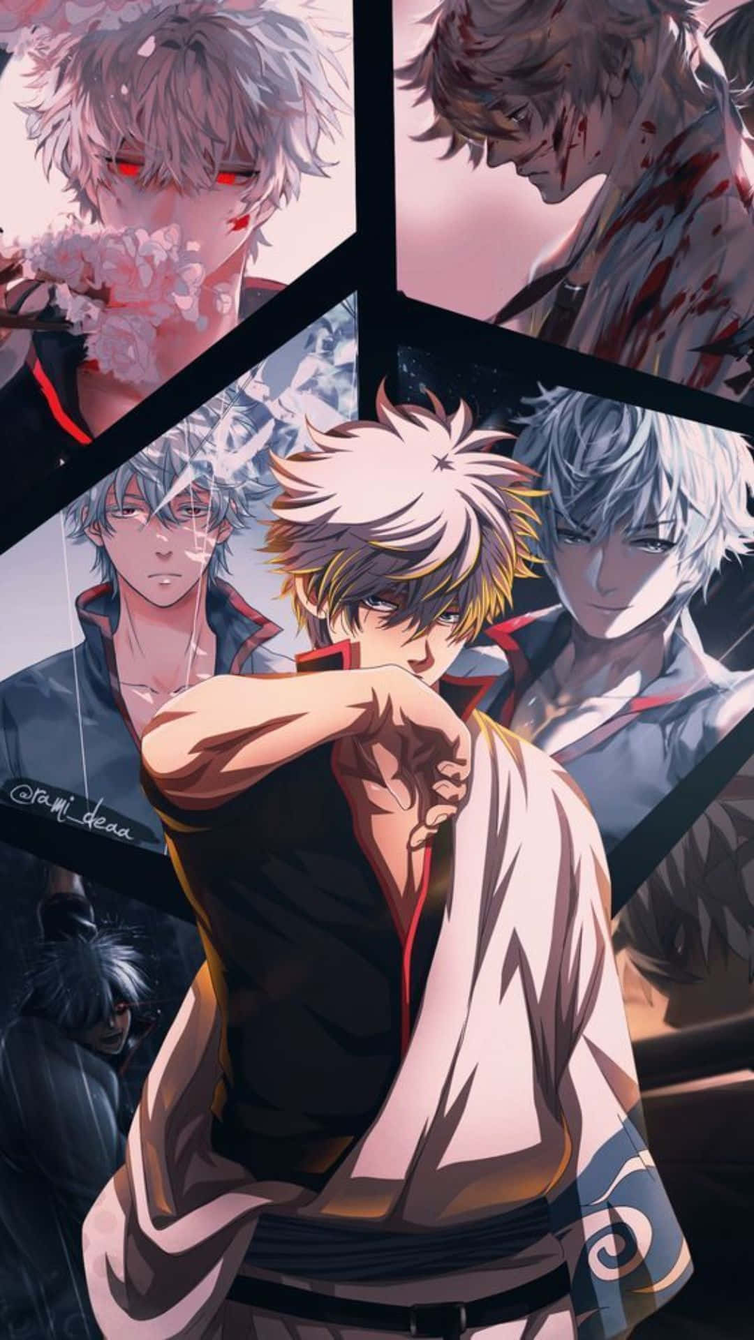 Gintama HD, anime collage, multiple characters, Full HD Phone Wallpaper