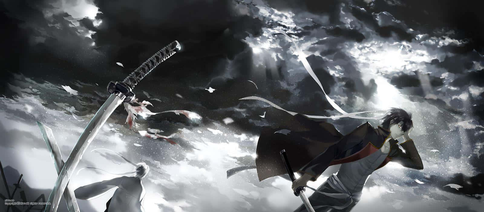 Gintama HD, anime warriors, stormy sky, HD Desktop Wallpaper