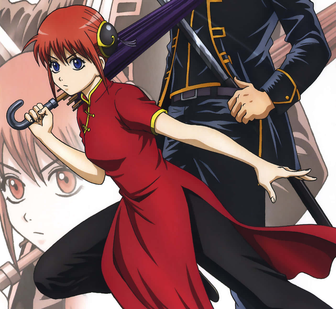 Kagura, Gintama, red-haired anime girl, HD Desktop Wallpaper
