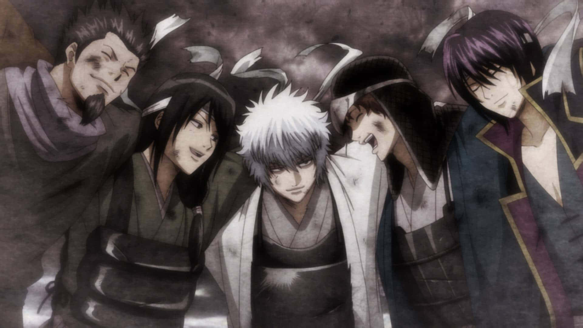 Gintama, anime warriors, traditional attire, Full HD Desktop Wallpaper