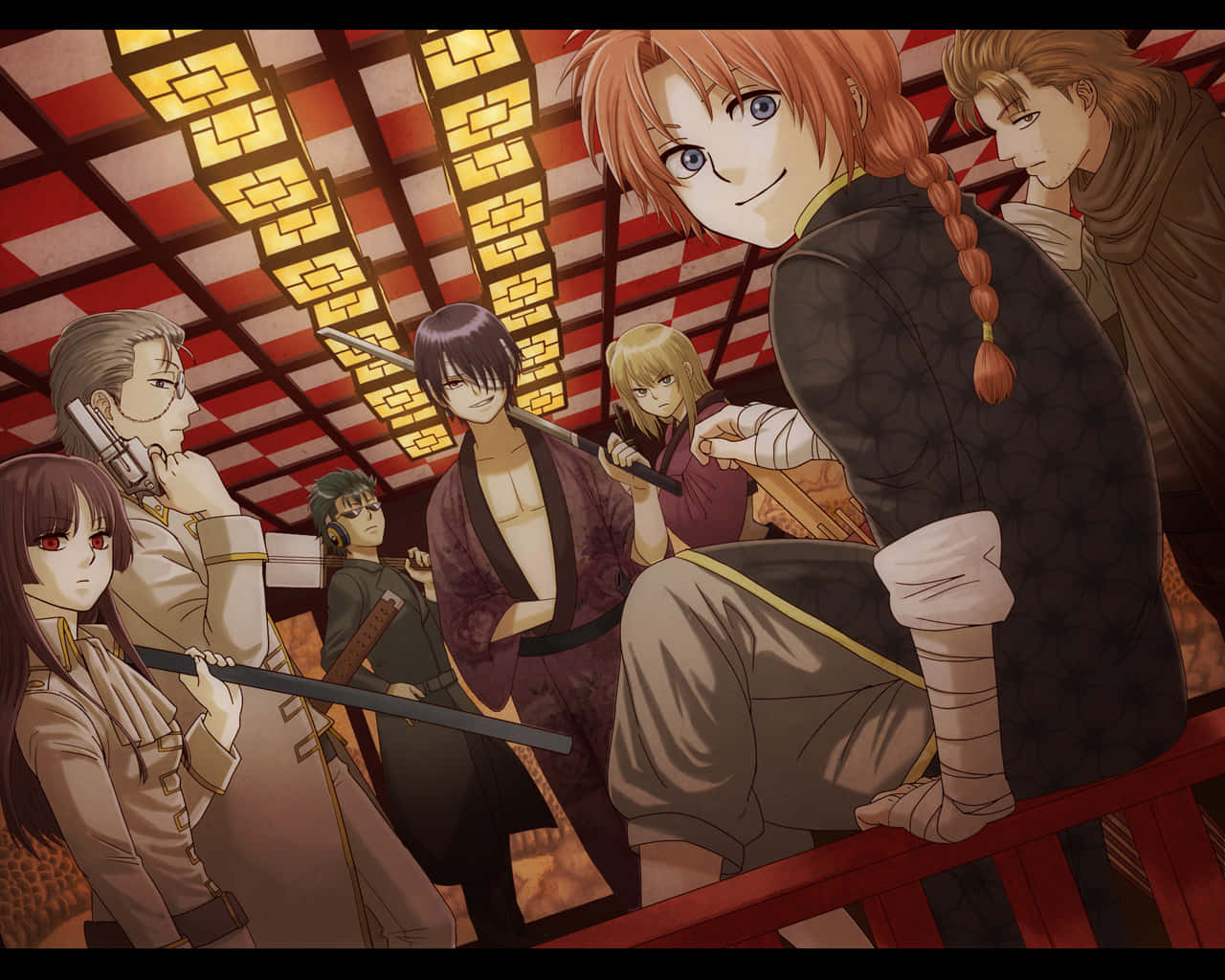 Gintama Kamui, traditional Japanese attire, swords, HD Desktop Wallpaper