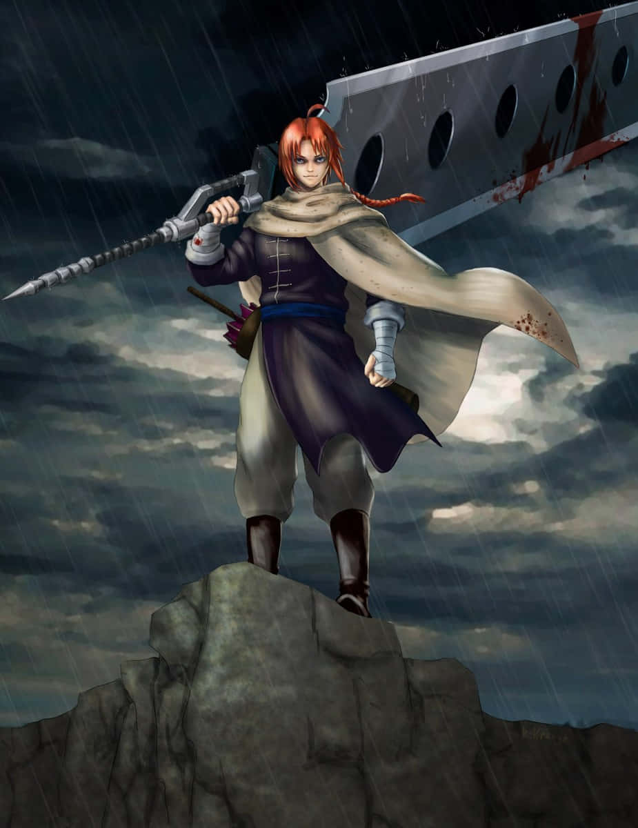 Kamui, Gintama, red-haired warrior, SD Phone Wallpaper