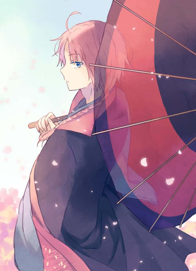 Kamui, pink-haired anime girl, dark kimono, SD Phone Wallpaper