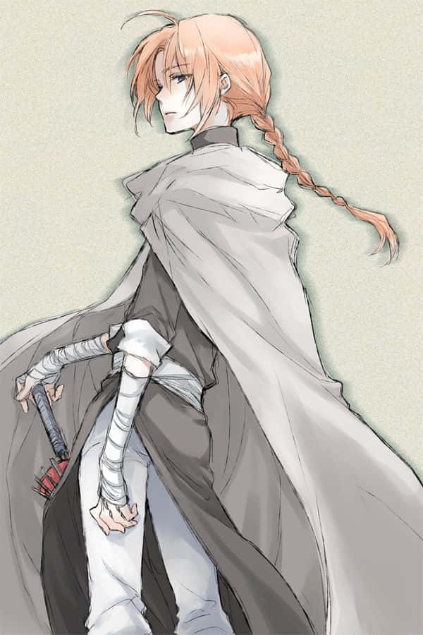 Gintama Kamui, peach hair, braid, SD Phone Wallpaper