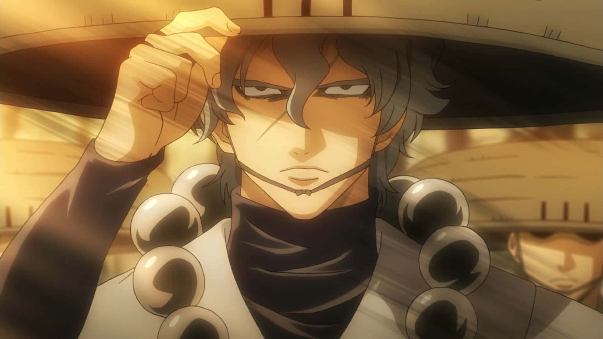 Gintama Oboro, gray hair, wide-brimmed hat, Full HD Desktop Wallpaper