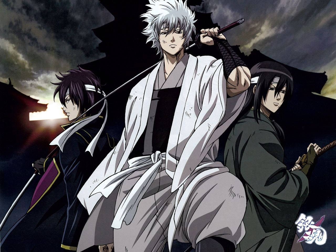 Gintama, samurai, stormy sky, HD Desktop Wallpaper
