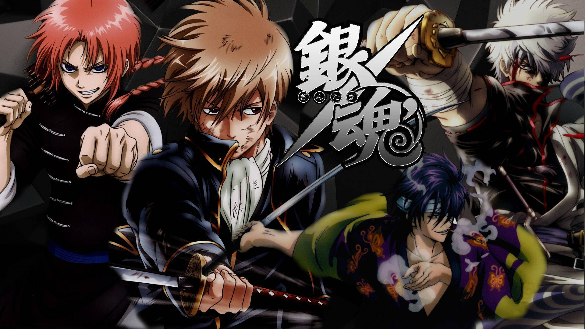 Gintama, anime warriors, swords, Full HD Desktop Wallpaper