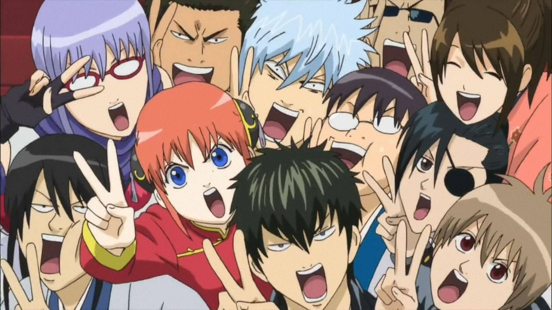 Gintama, characters, funny pose, Full HD Desktop Wallpaper