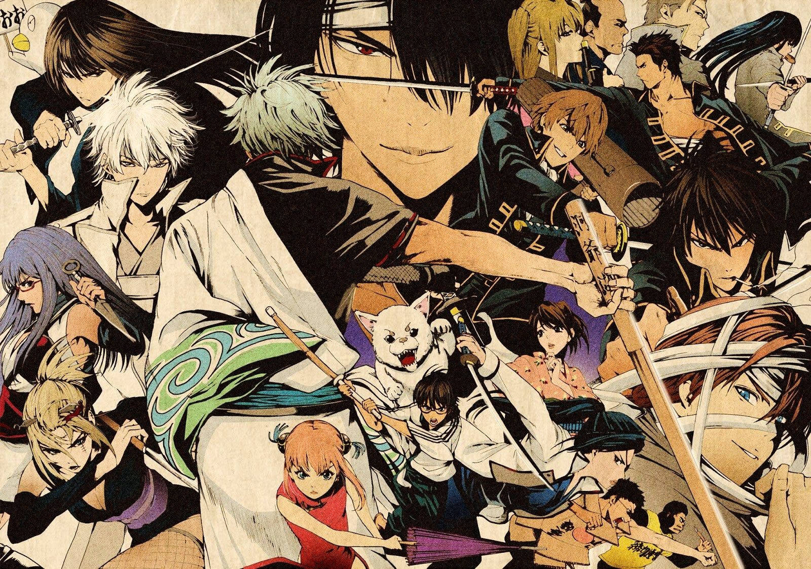 Gintama, samurai warriors, white fox, HD Desktop Wallpaper