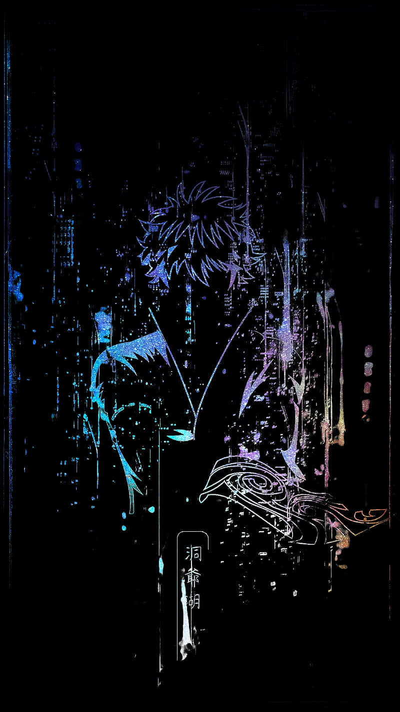 Gintama, spiky hair, glowing blue accents, HD Phone Wallpaper