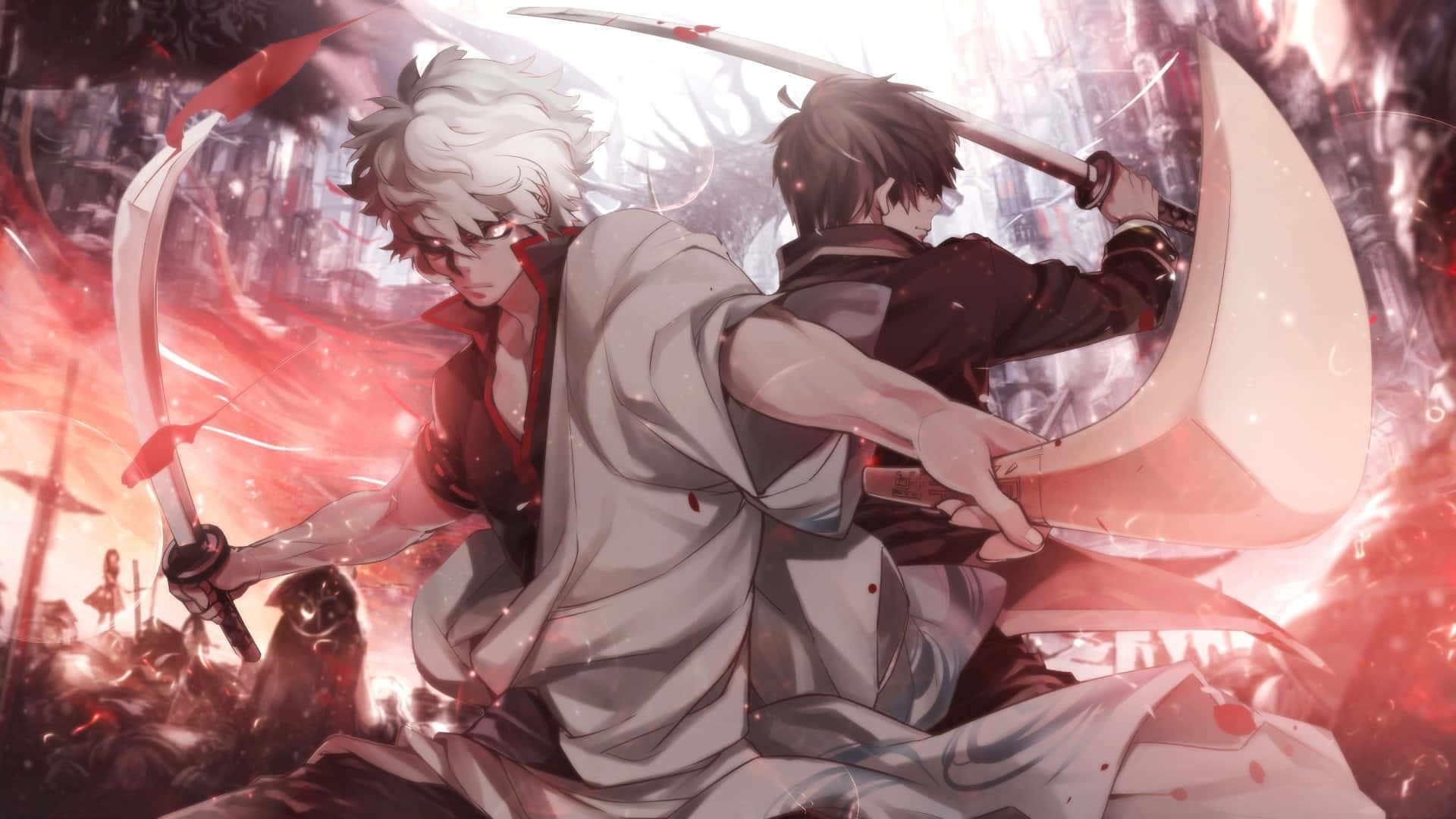 Gintama, anime warriors, swords, Full HD Desktop Wallpaper