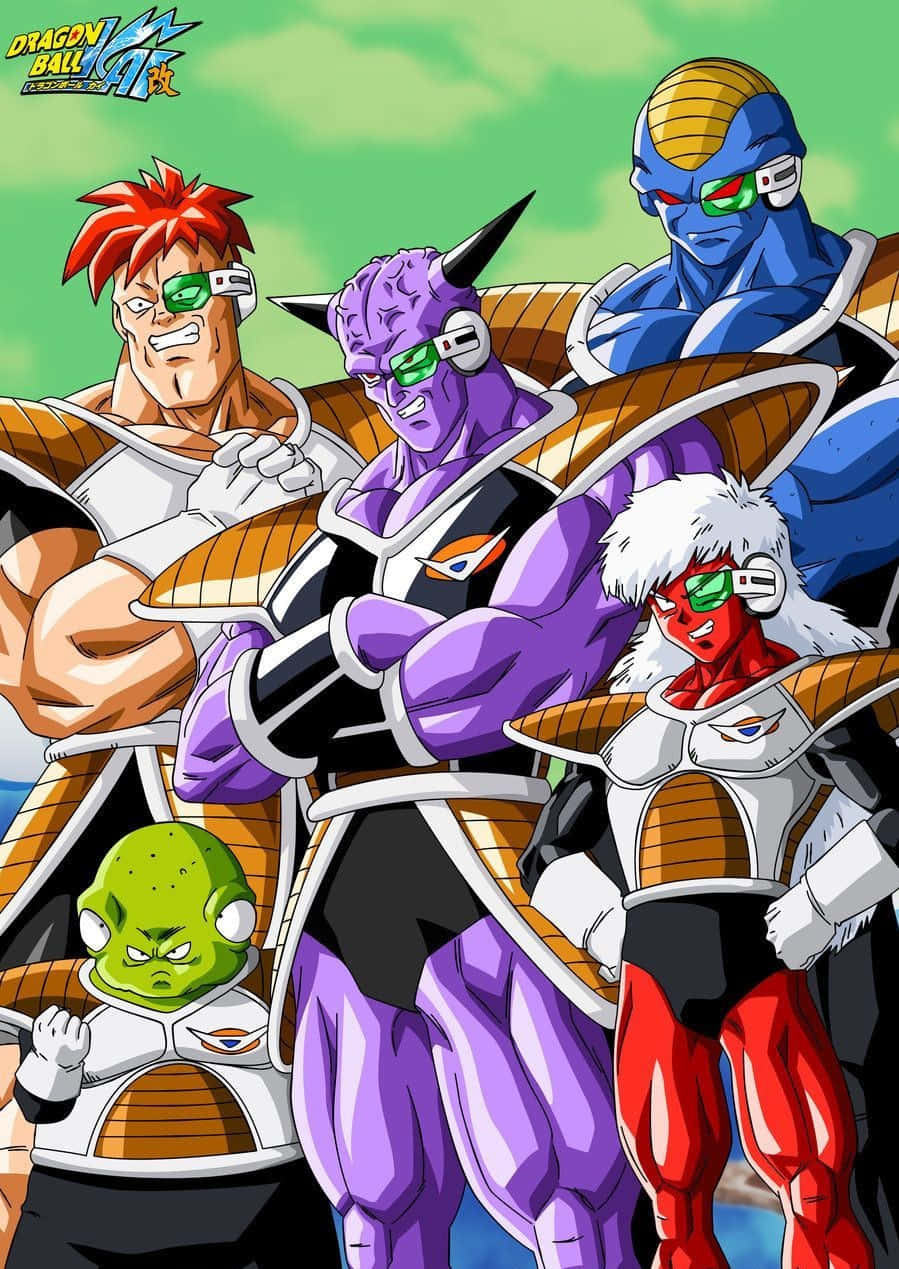 Ginyu Force, orange and white armor, green sky, SD Phone Wallpaper