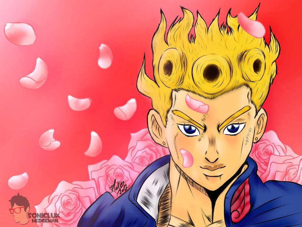 Giorno Giovanna, green suit, spiky blonde hair, SD Desktop Wallpaper