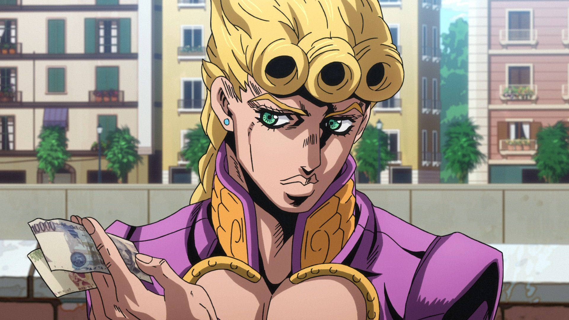 Giorno Giovanna, anime, blonde, Full HD Desktop Wallpaper