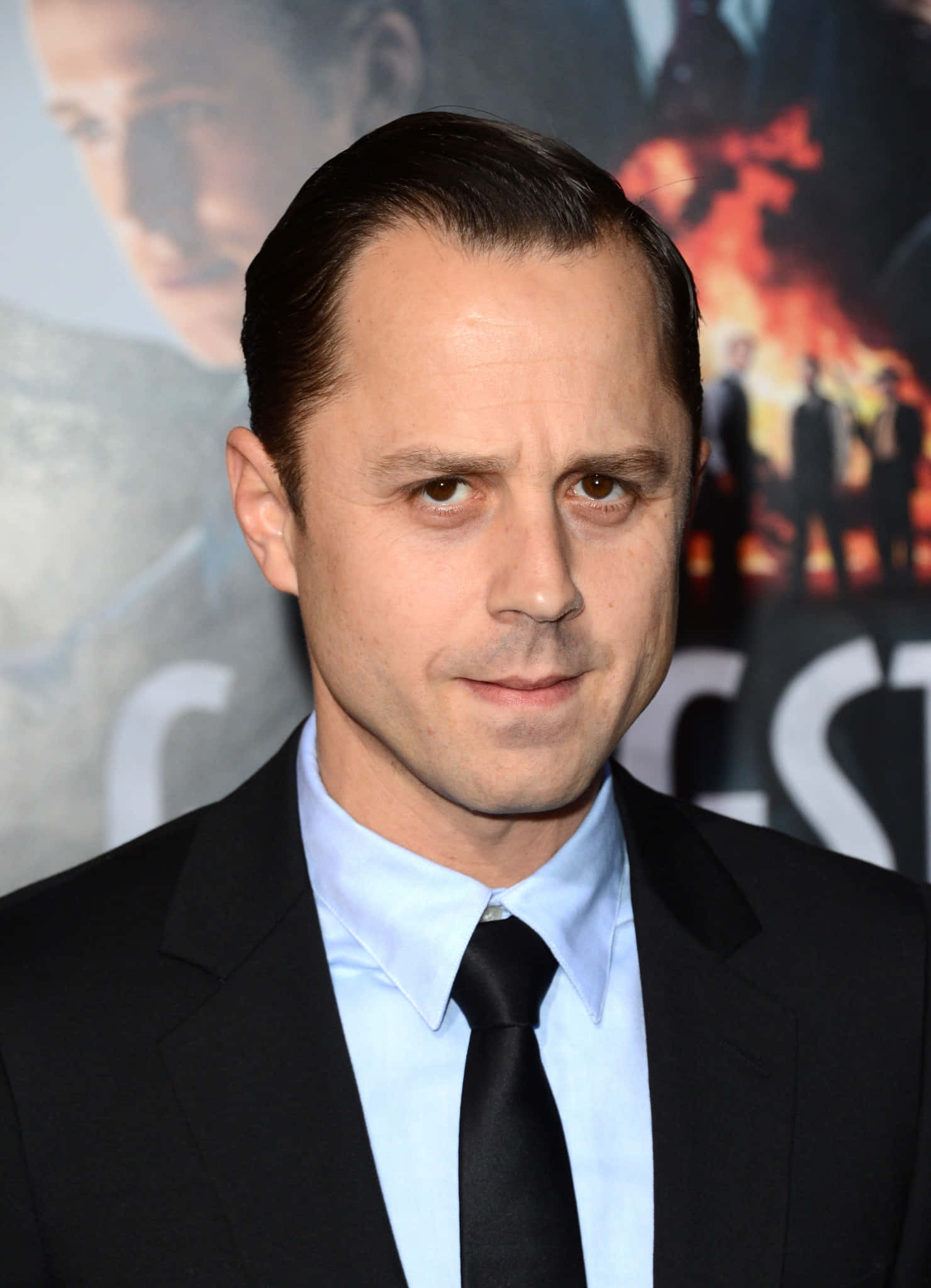 Giovanni Ribisi, black suit and tie, movie poster backdrop, Full HD Phone Wallpaper