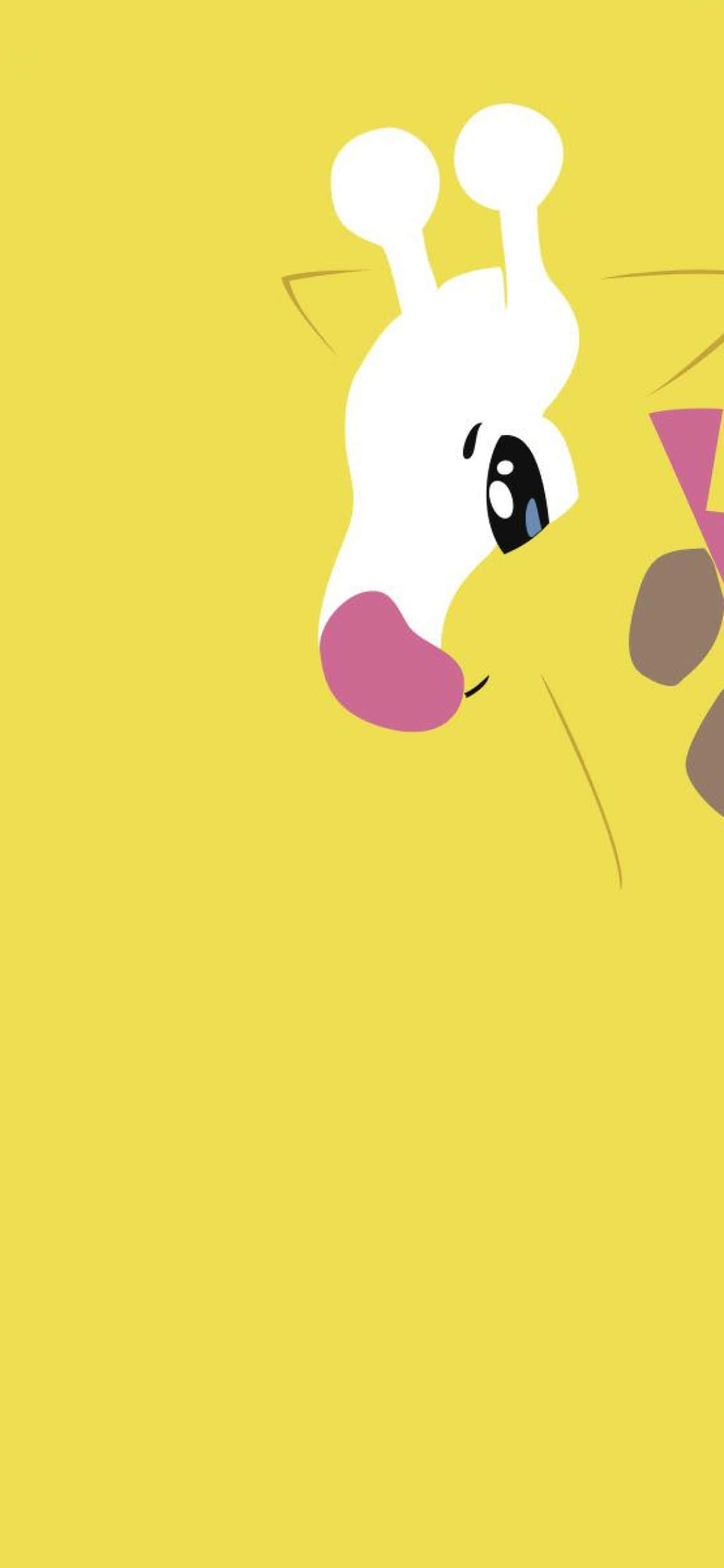 Girafarig, minimalist cartoon, large eyes, Full HD Phone Wallpaper