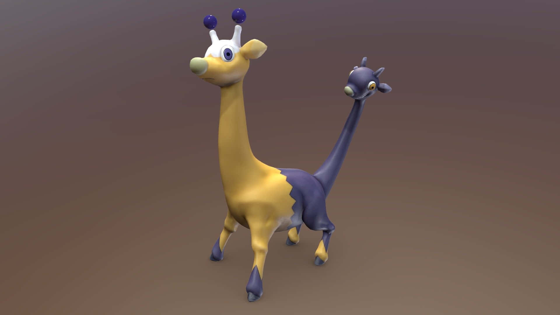 Girafarig, yellow, purple, Full HD Desktop Wallpaper