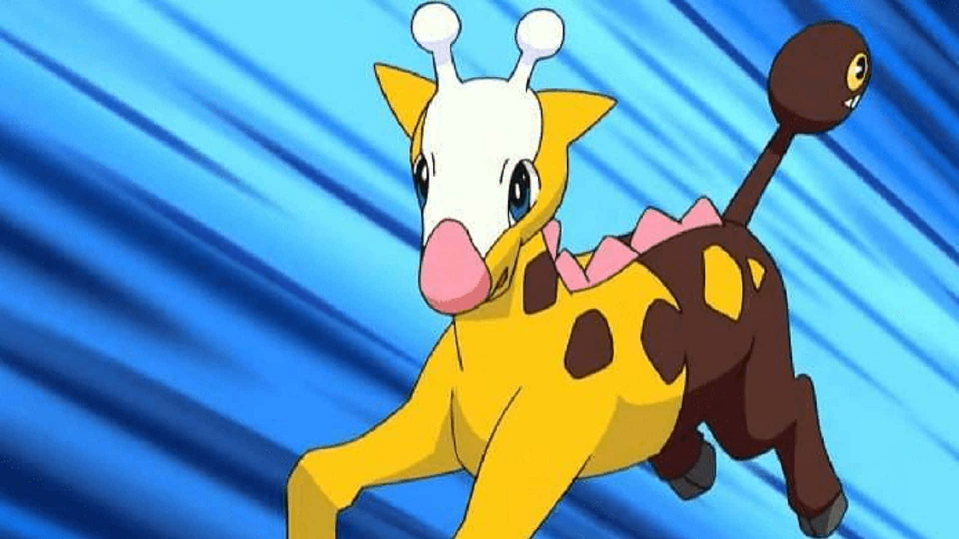 Girafarig, yellow and brown, pink nose, Full HD Desktop Wallpaper