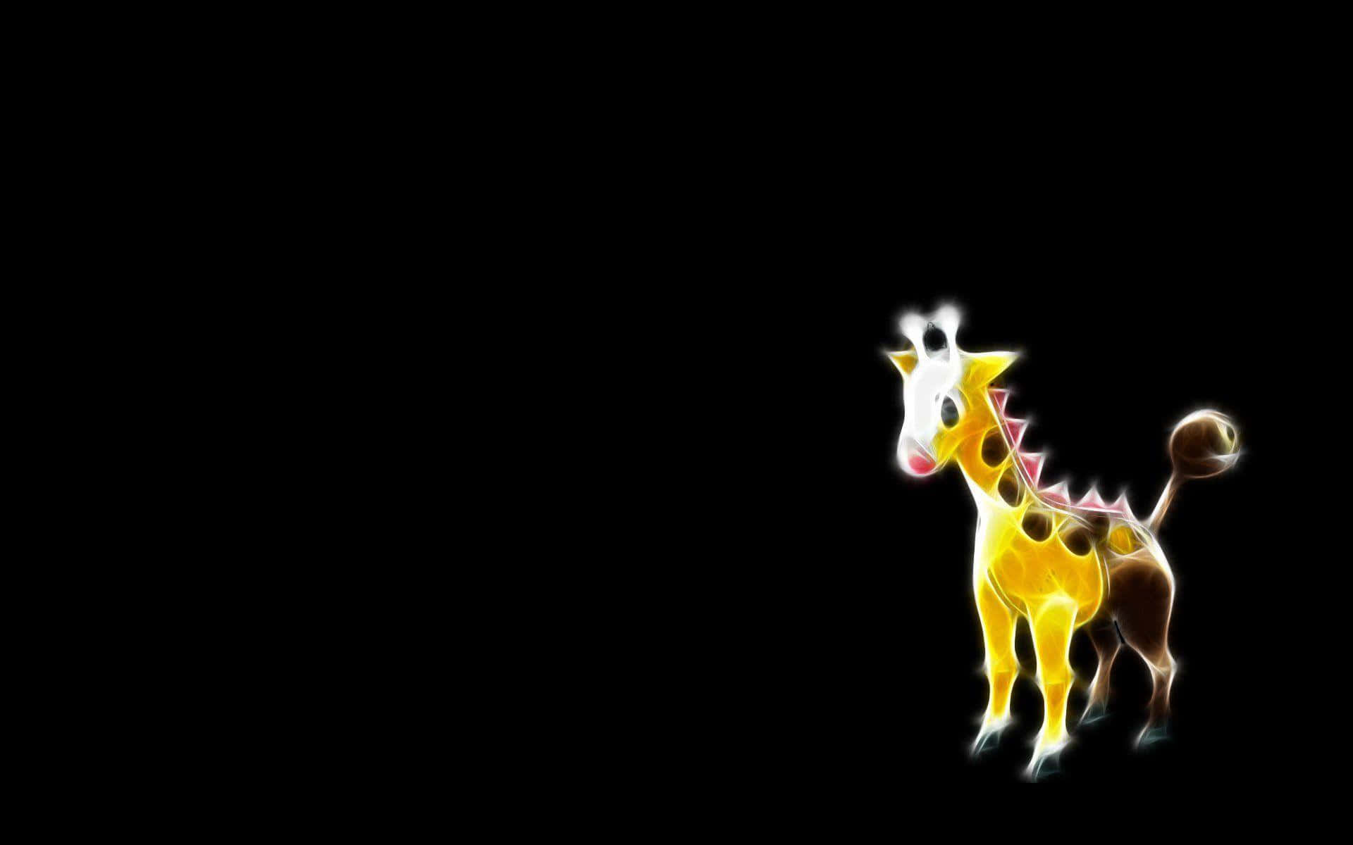 Girafarig, glowing yellow, pink spikes, Full HD Desktop Wallpaper