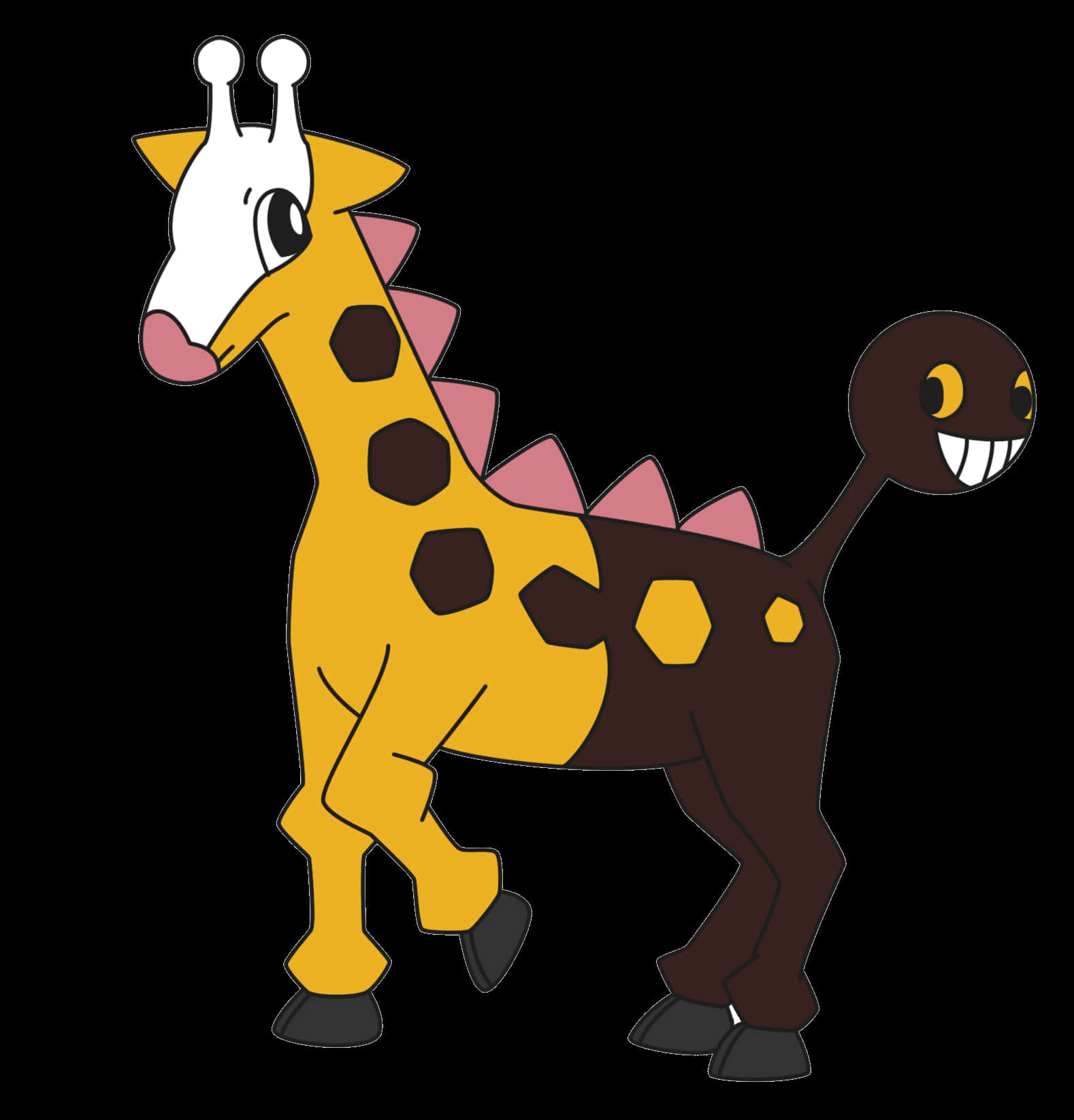 Girafarig, cartoon giraffe, dinosaur back, HD Phone Wallpaper