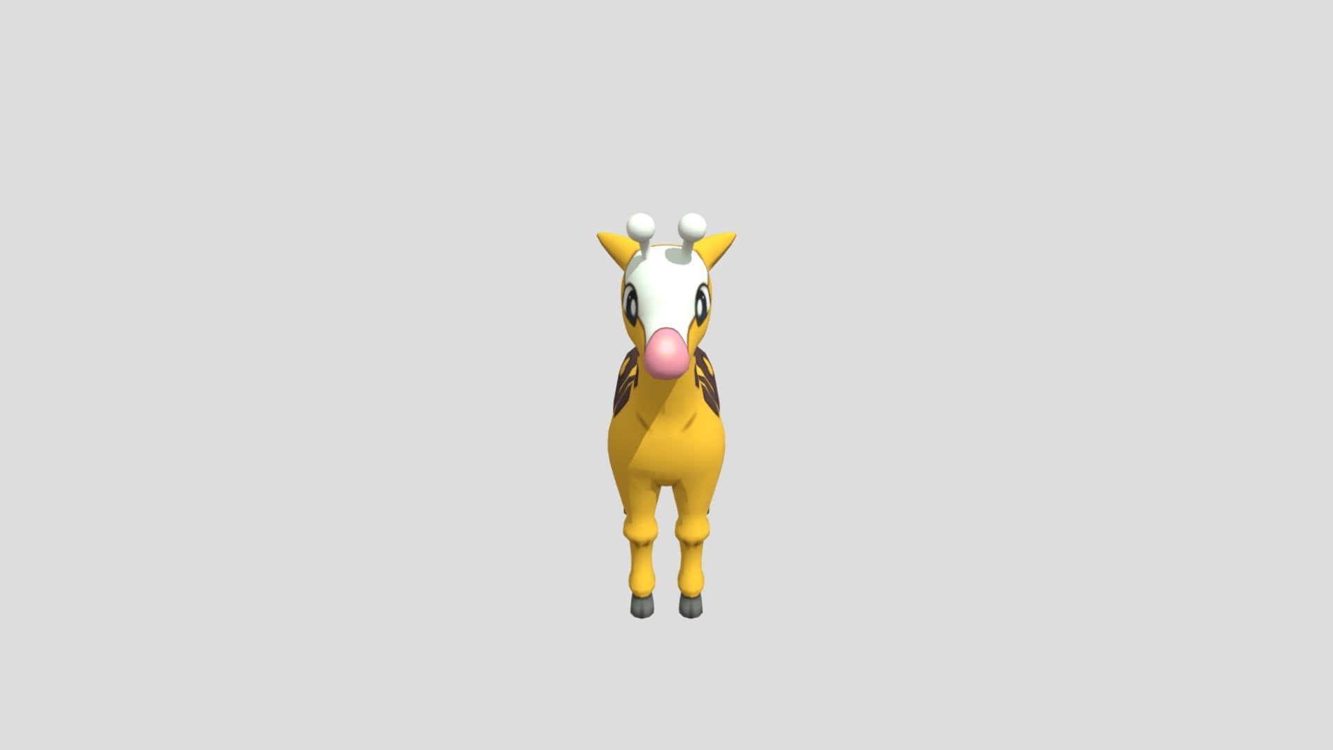 Girafarig, bright yellow, white horns, Full HD Desktop Wallpaper
