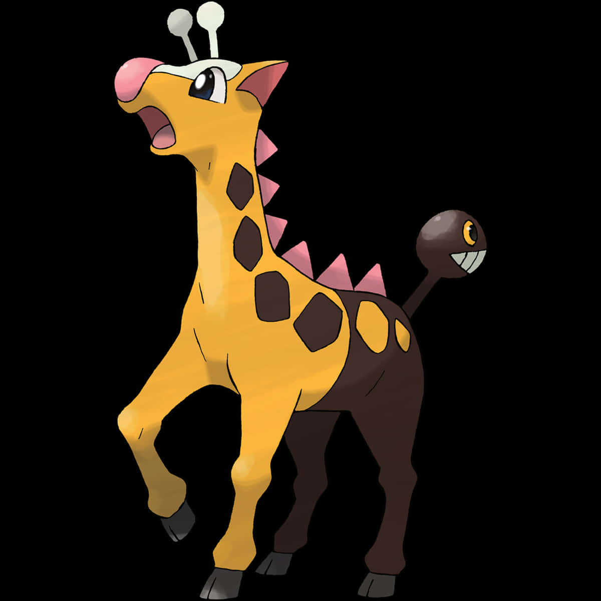 Girafarig, pink spikes, smiling ball tail, SD Desktop Wallpaper