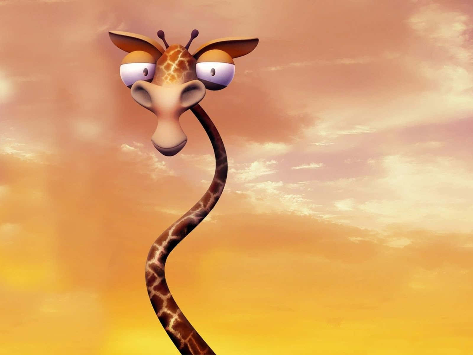funny giraffe, 3D Art, thin neck, HD Desktop Wallpaper
